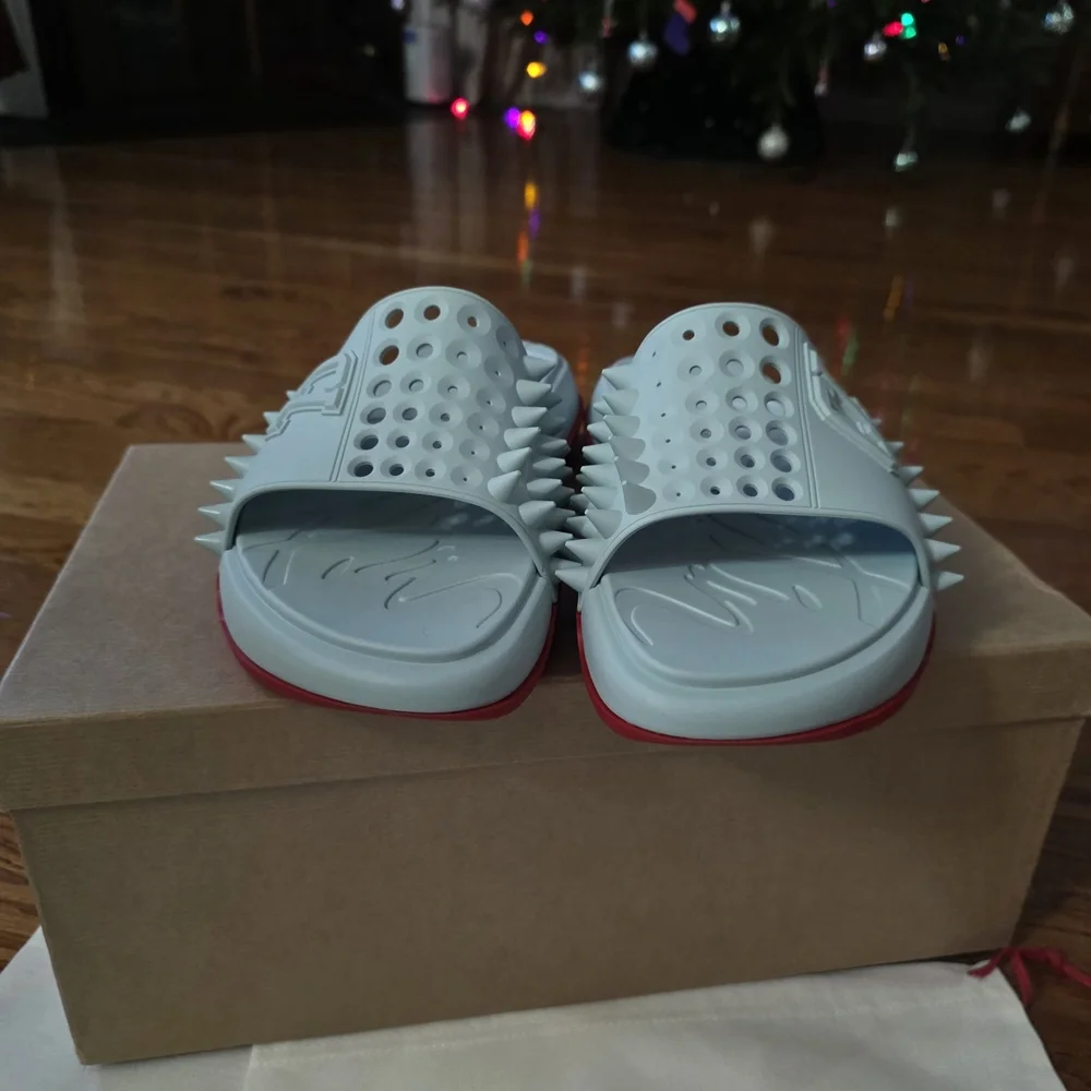 Christian Louboutin Spiked Sandals - White and Red